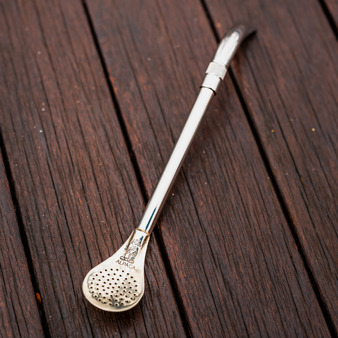 Curved Dismountable Metal Straw (Bombilla) - Nickel Silver (Alpaca)