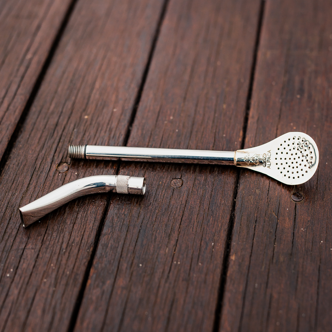 Curved Dismountable Metal Straw (Bombilla) - Nickel Silver (Alpaca)