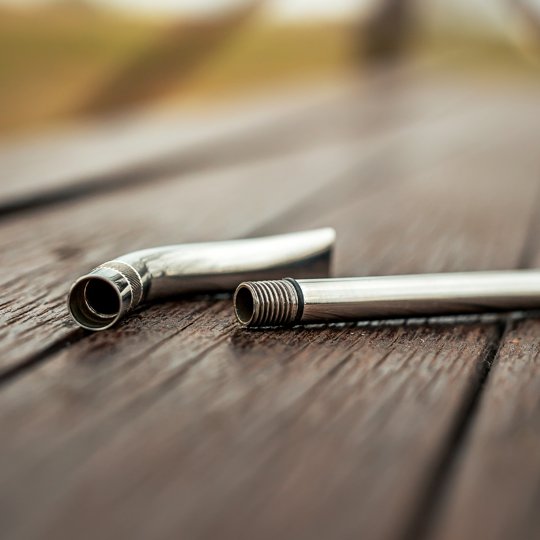 Curved Dismountable Metal Straw (Bombilla) - Nickel Silver (Alpaca)