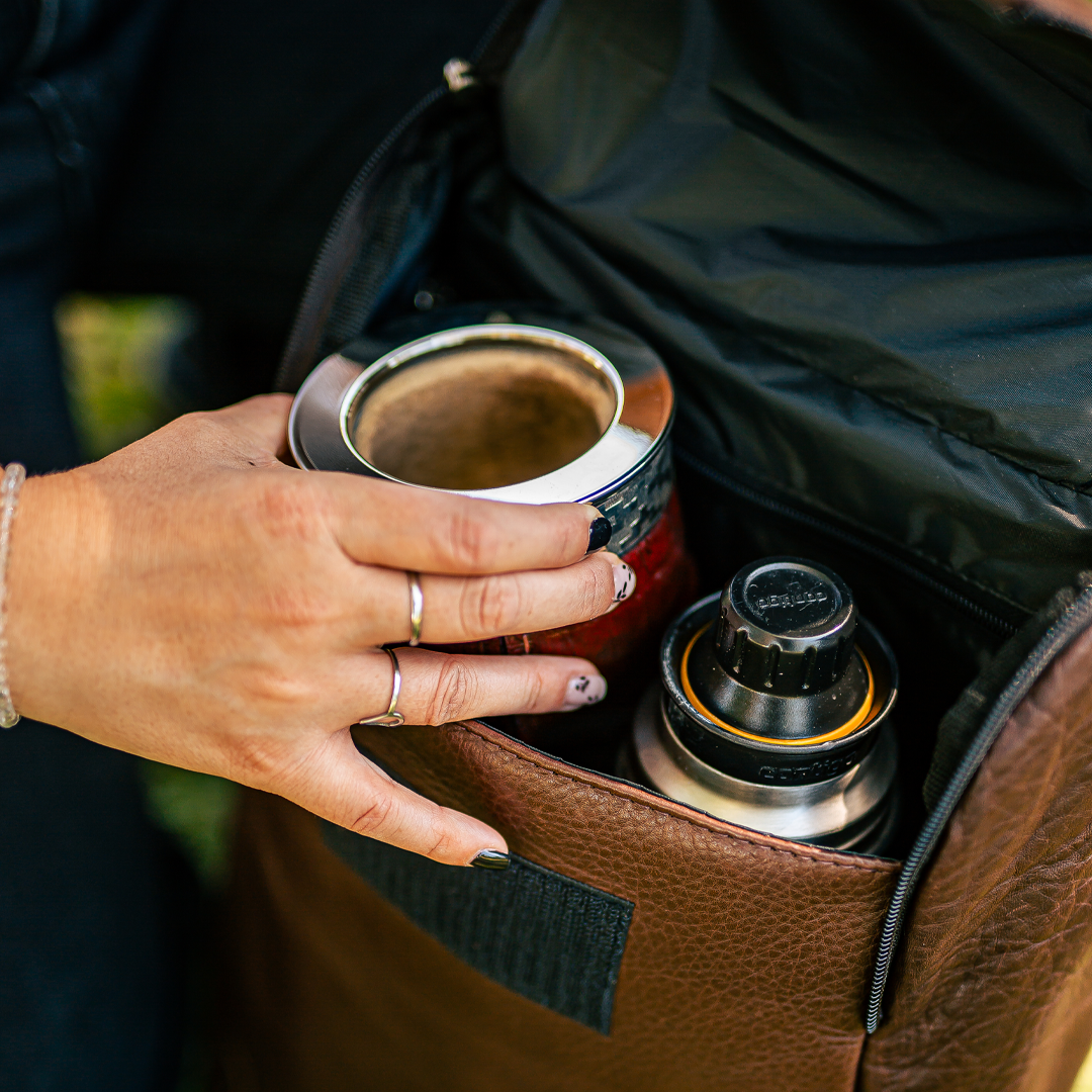 Mochila/Morral Matero con Divisiones - Cuero