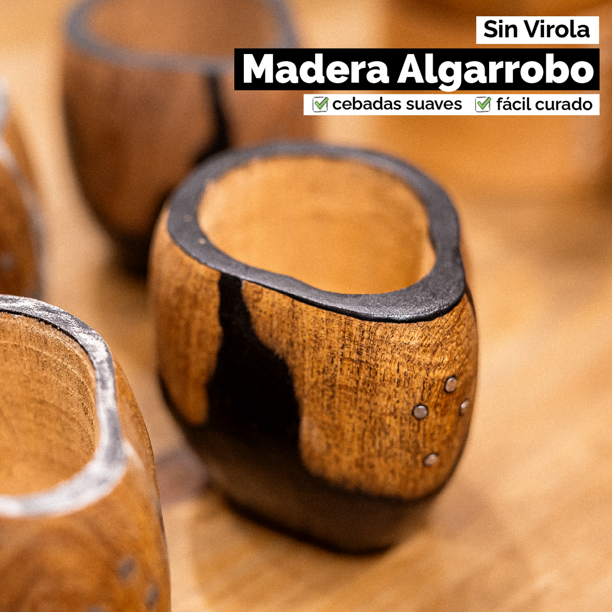 Mate Ranchero Cruz (Madera) - Black