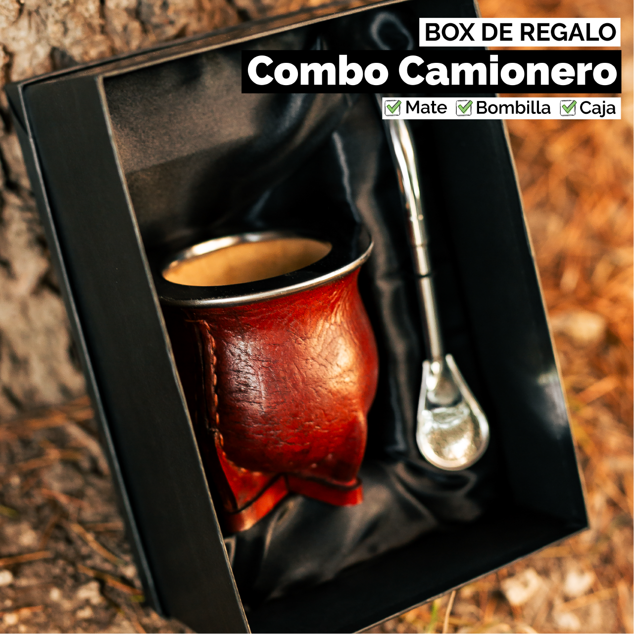 Combo Regalo - Mate Camionero (Calabaza o Acero)