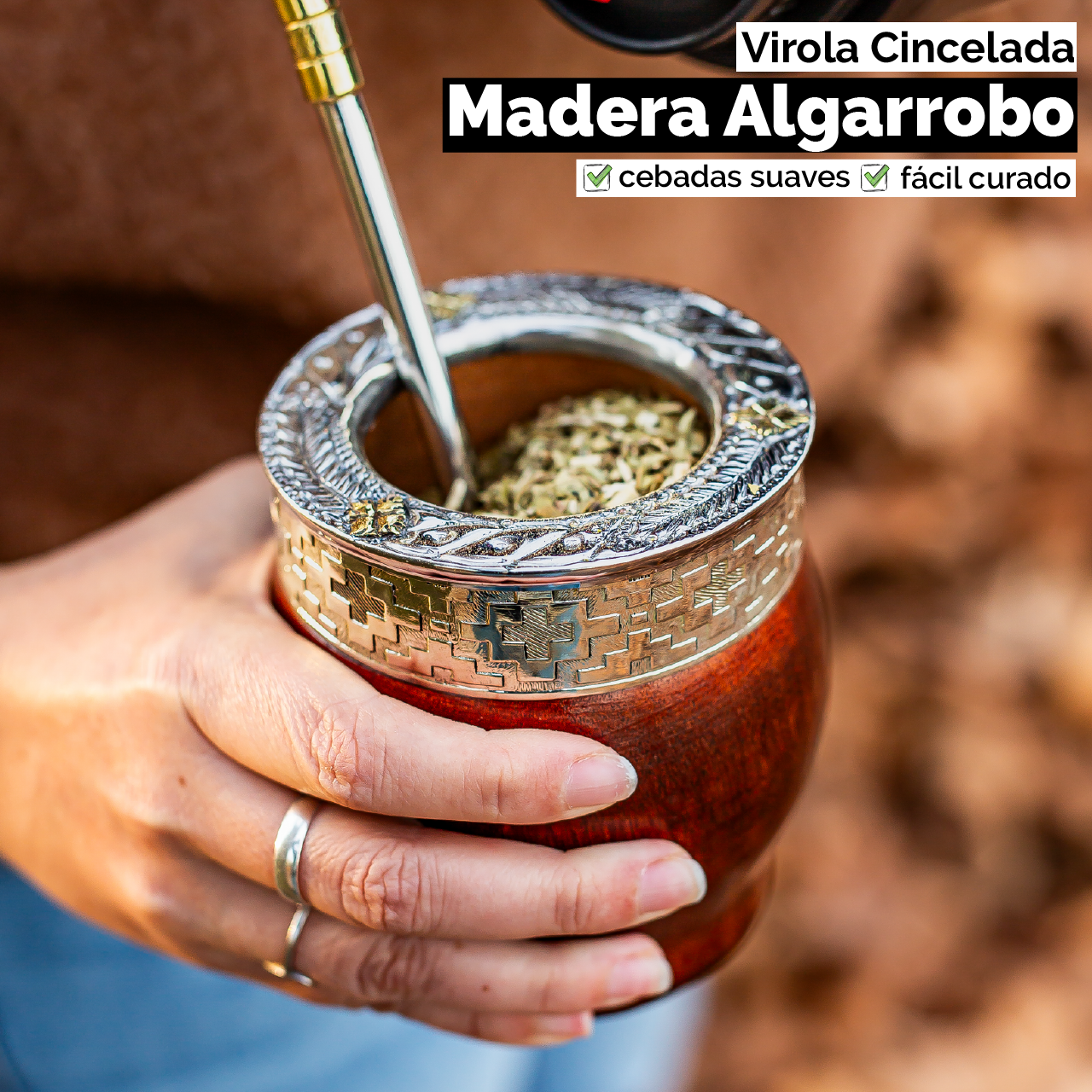 Mate Imperial (Madera) - Virola Cincelada