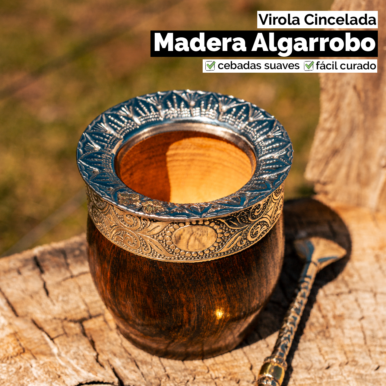 Mate Imperial (Madera) - Virola Cincelada