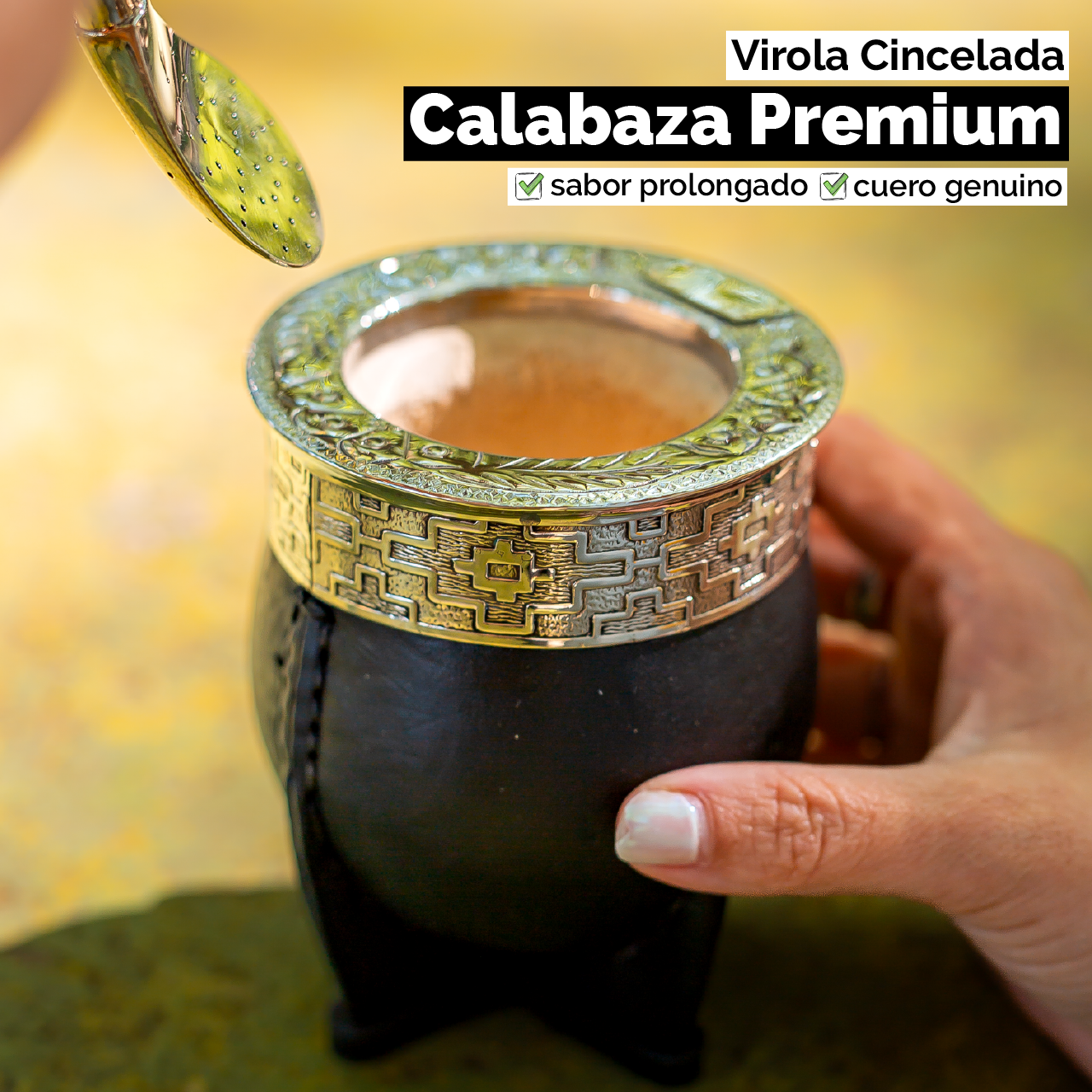 Mate Imperial (Calabaza) - Virola Alpaca Cincelada